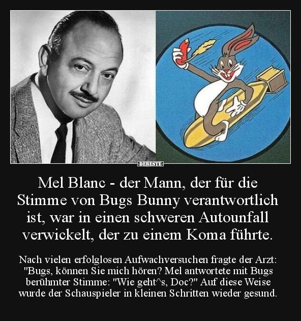 Mel Blanc - der Mann, der für die Stimme von Bugs Bunny.. - Lustige Bilder | DEBESTE.de