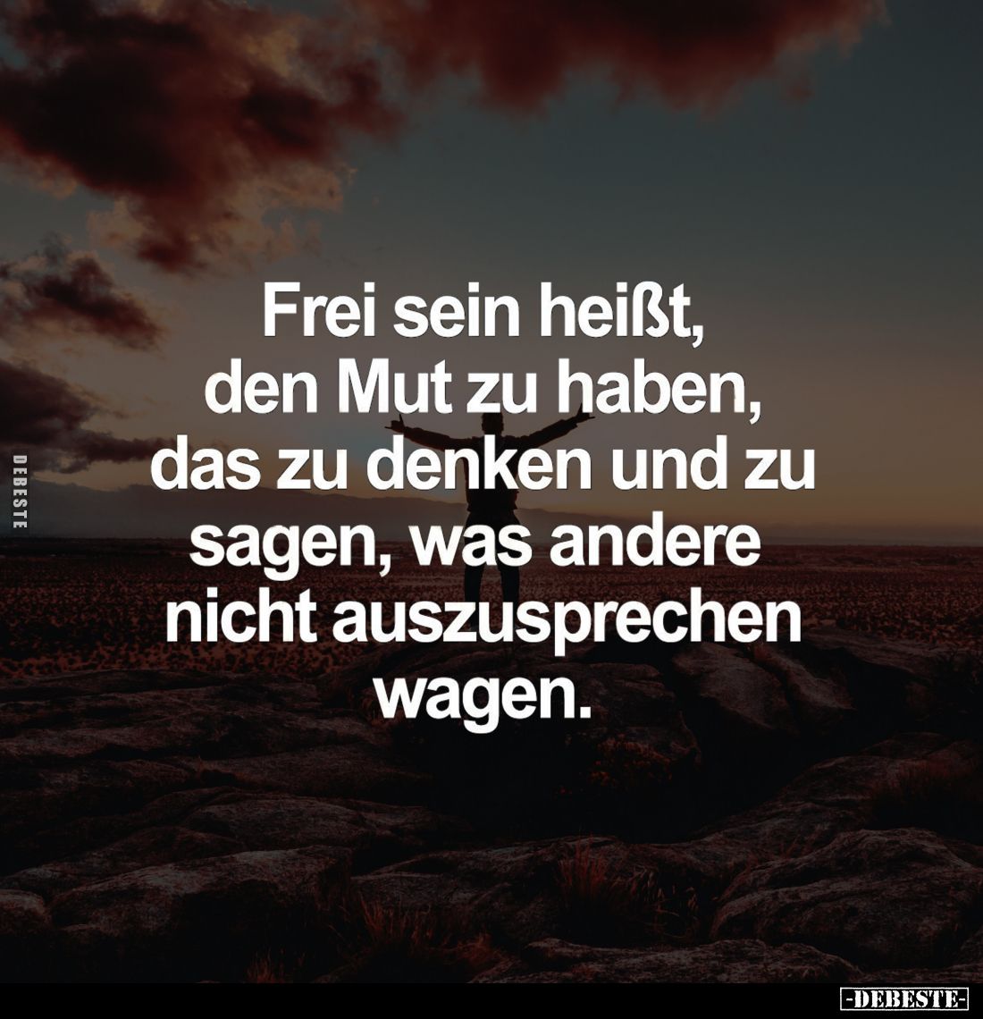 Frei sein heißt, den Mut zu haben, das zu denken und zu sagen, was andere nicht auszusprechen wagen.