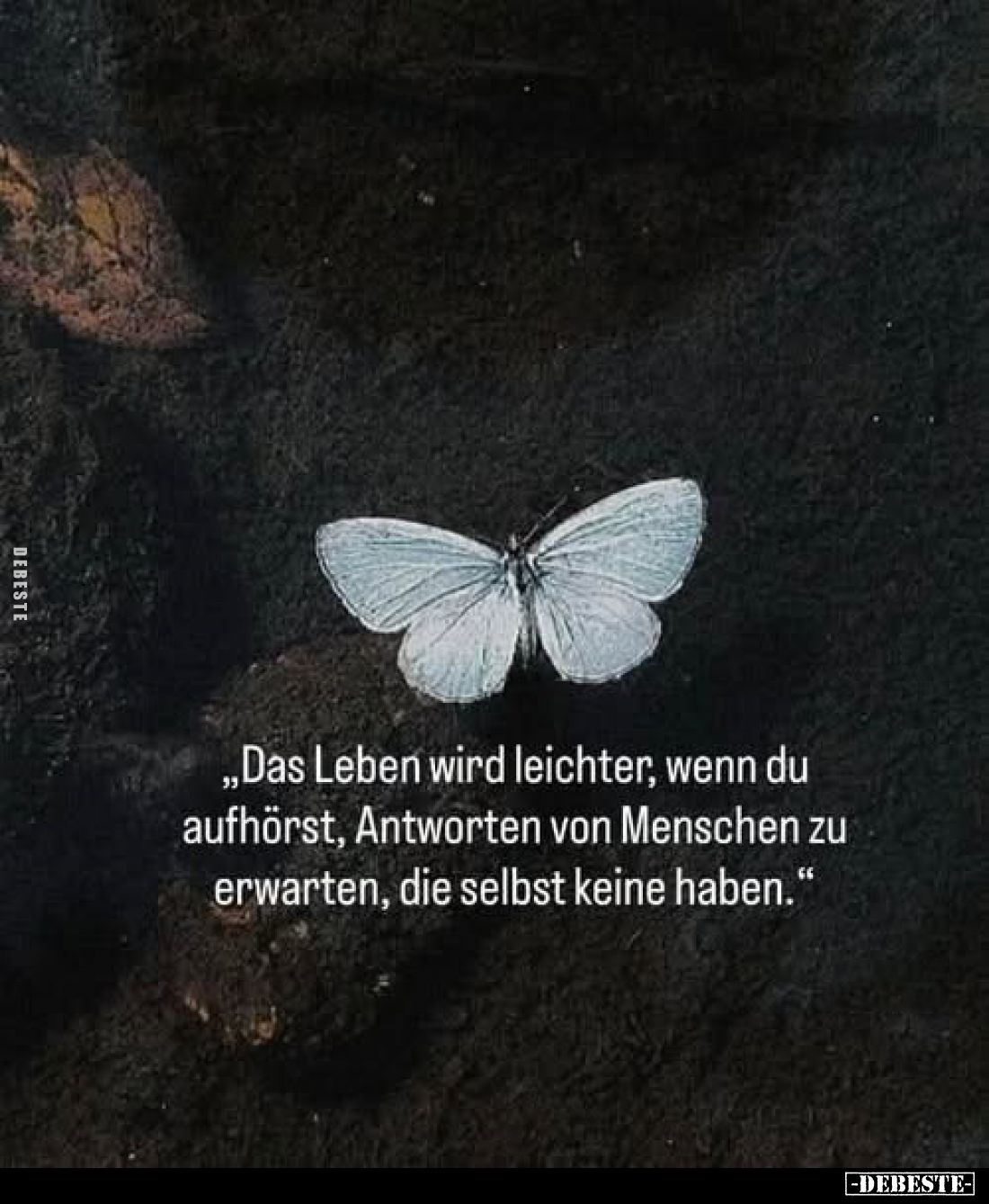 „Das Leben wird leichter, wenn du aufhörst, Antworten von Menschen zu erwarten, die selbst keine haben."