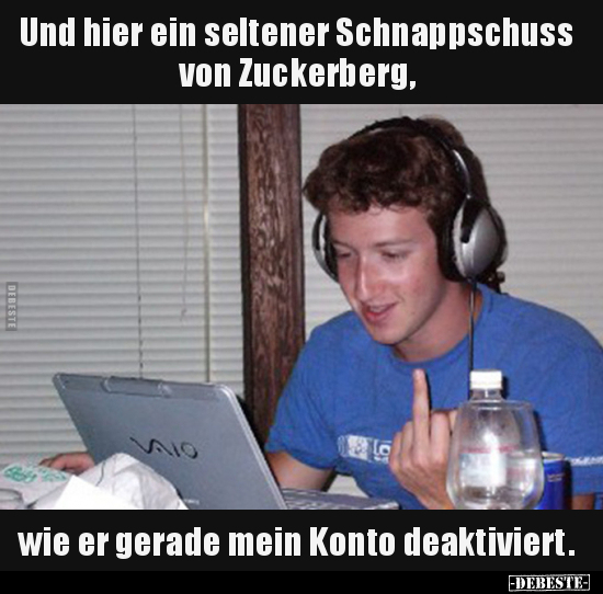 Und hier ein seltener Schnappschuss von Zuckerberg.. - Lustige Bilder | DEBESTE.de
