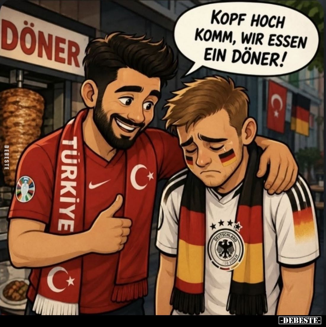 Kopf hoch komm, wir essen ein Döner!