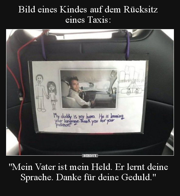 Bild eines Kindes auf dem Rücksitz eines Taxis... - Lustige Bilder | DEBESTE.de