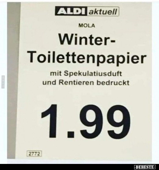 Winter-Toilettenpapier mit Spekulatiusduft und Rentieren.. - Lustige Bilder | DEBESTE.de