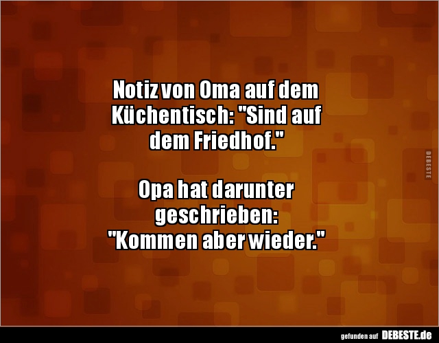 Notiz von Oma auf dem Küchentisch: "Sind auf dem.." - Lustige Bilder | DEBESTE.de