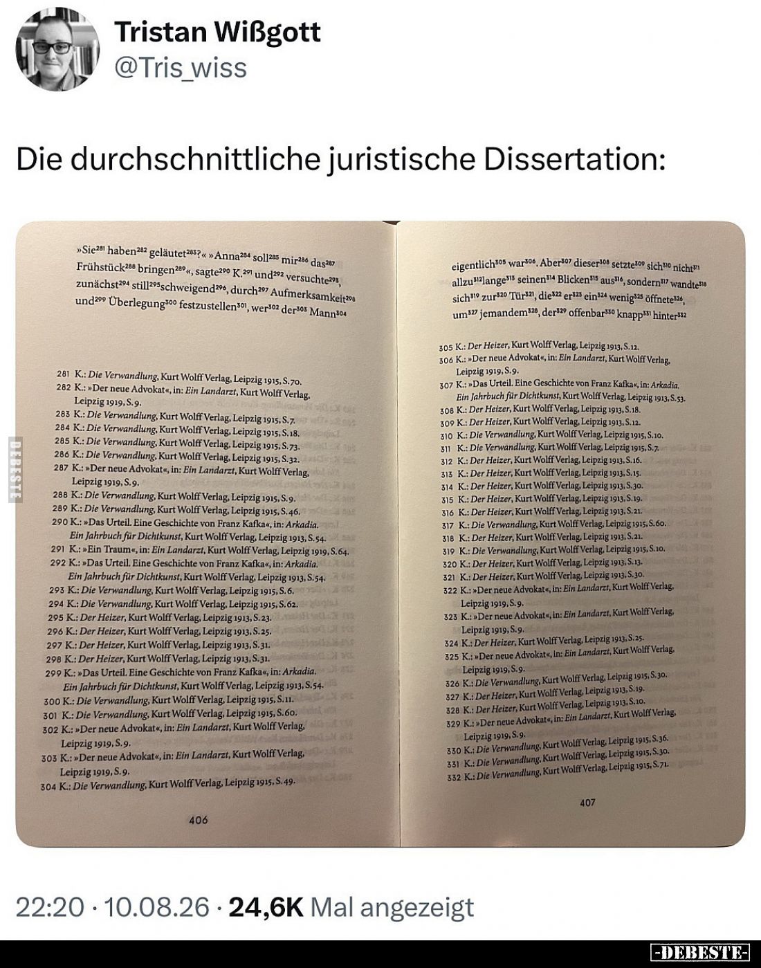 Die durchschnittliche juristische Dissertation: