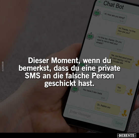Dieser Moment, wenn du bemerkst, dass du eine private SMS.. - Lustige Bilder | DEBESTE.de