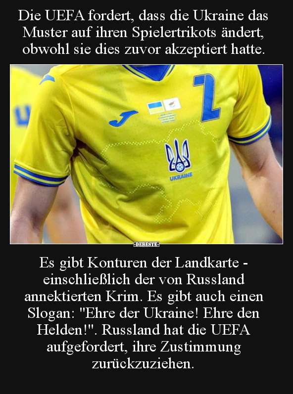 Die UEFA fordert, dass die Ukraine das Muster auf ihren.. - Lustige Bilder | DEBESTE.de