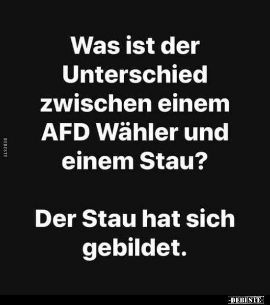 Was ist der Unterschied zwischen einem AFD Wähler und einem.. - Lustige Bilder | DEBESTE.de