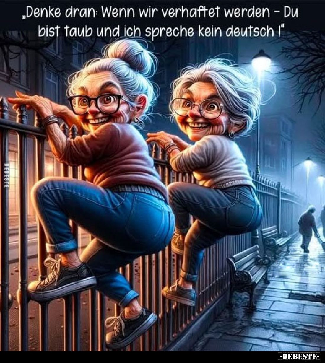 „Denke dran: Wenn wir verhaftet werden – Du bist taub und ich spreche kein Deutsch!”