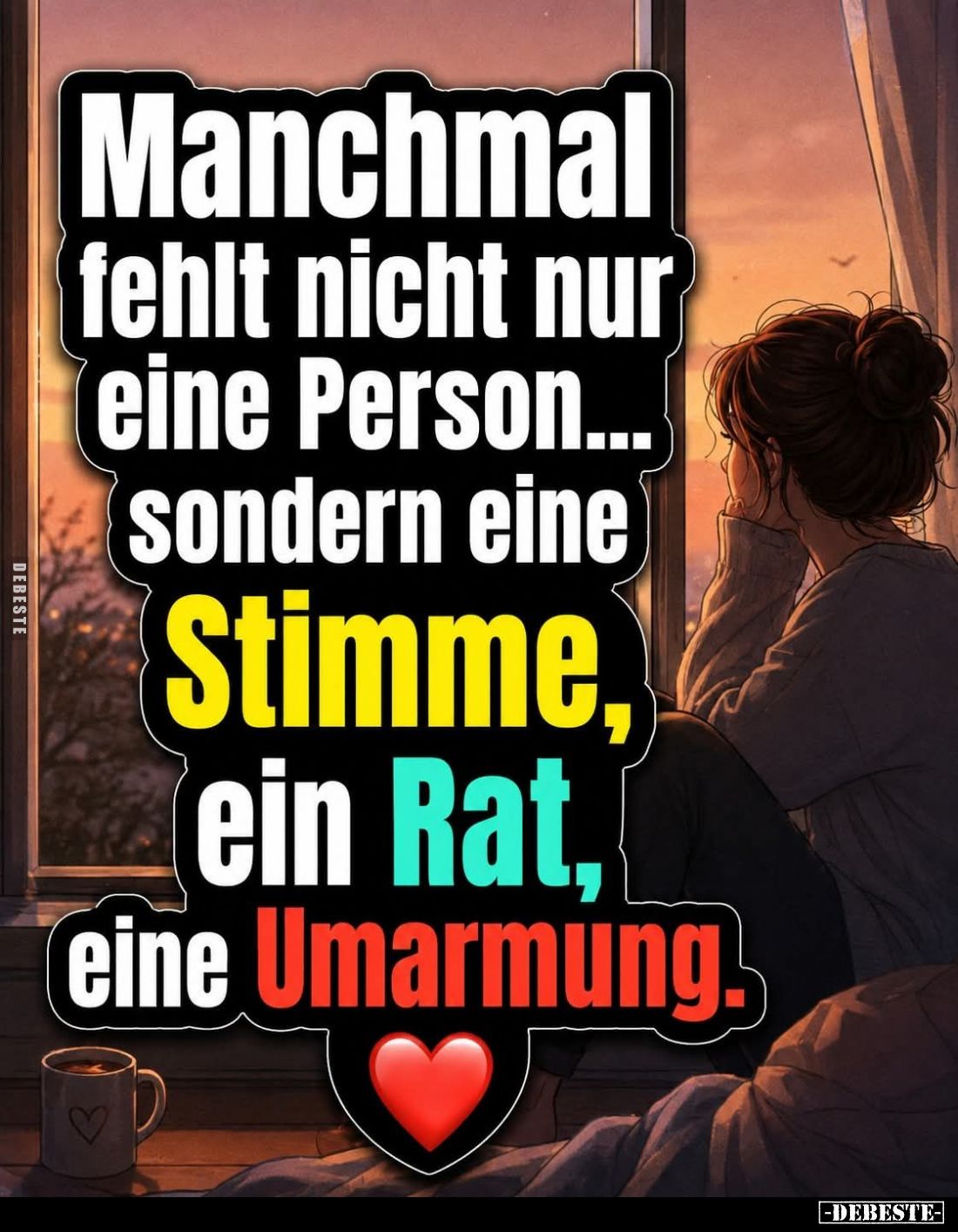 Manchmal fehlt nicht nur eine Person... sondern eine Stimme, ein Rat, eine Umarmung.