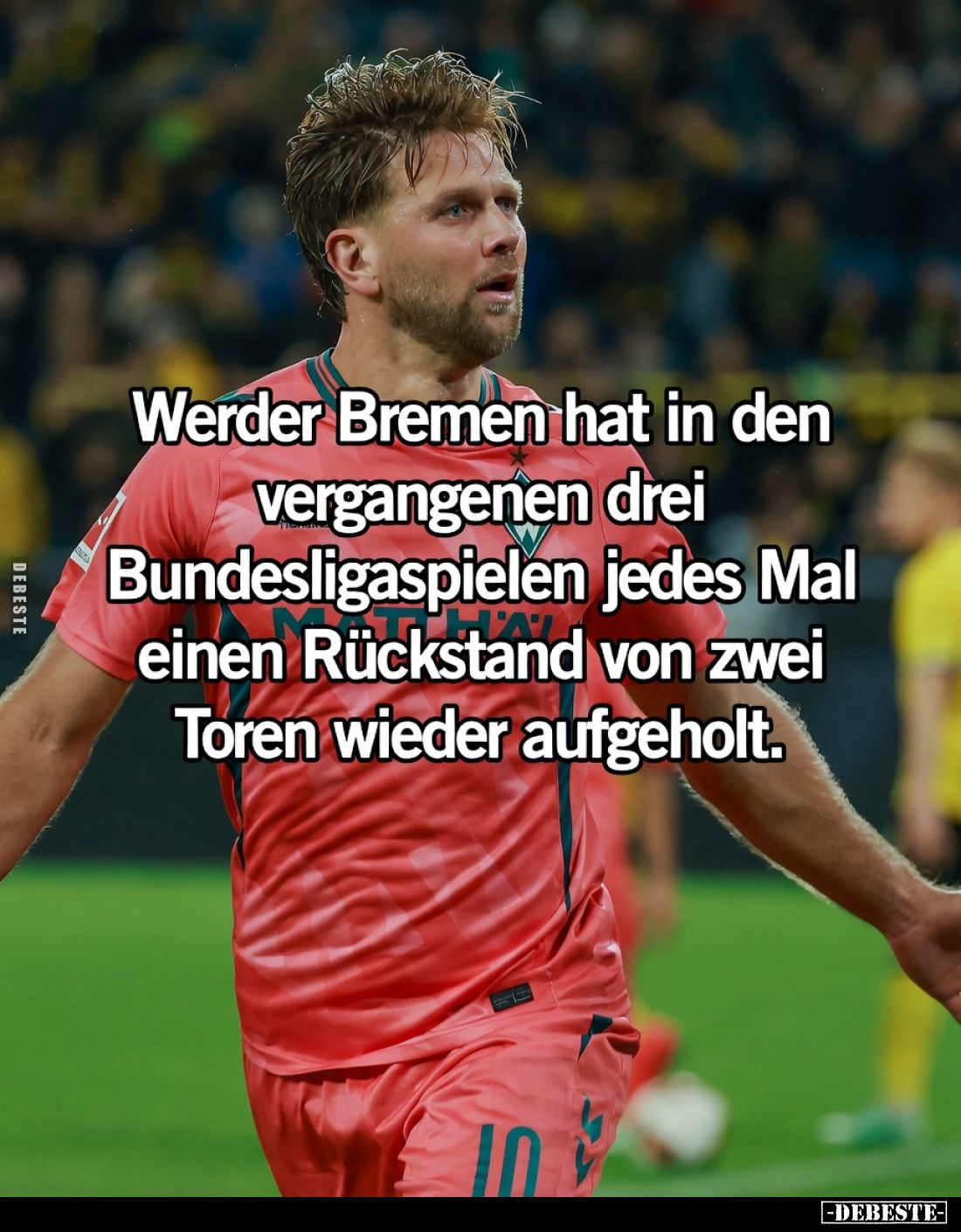 Werder Bremen hat in den vergangenen drei Bundesligaspielen jedes Mal einen Rückstand von zwei Toren wieder aufgeholt.