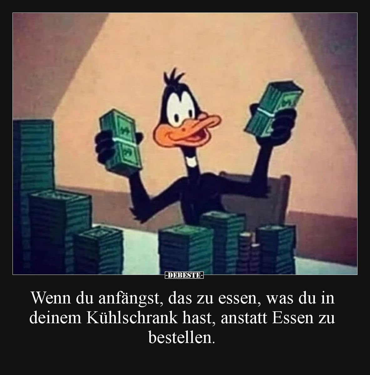 Wenn du anfängst, das zu essen, was du in deinem Kühlschrank hast, anstatt Essen zu bestellen.