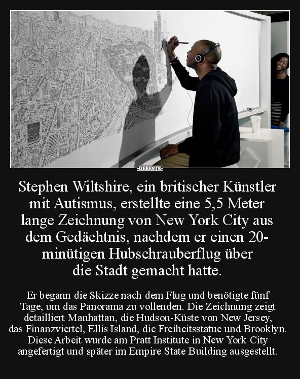 Stephen Wiltshire, ein britischer Künstler mit Autismus.. - Lustige Bilder | DEBESTE.de