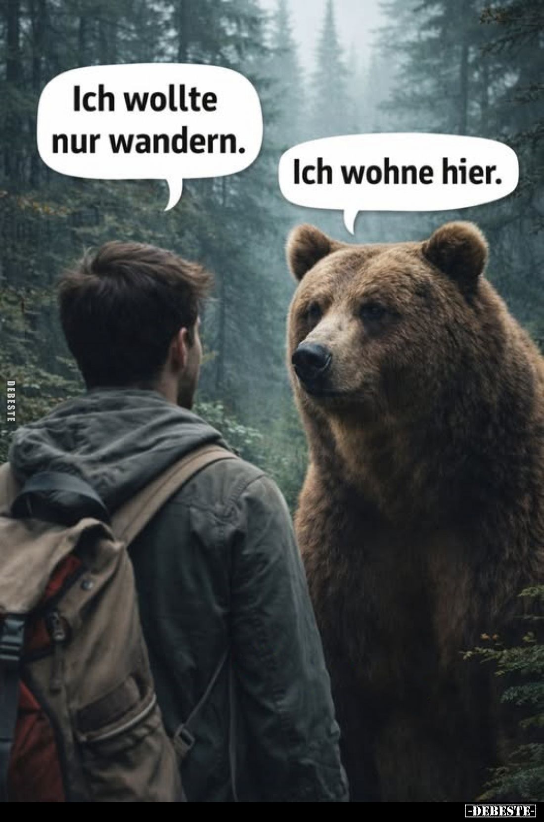 Ich wollte nur wandern.
-
Ich wohne hier.