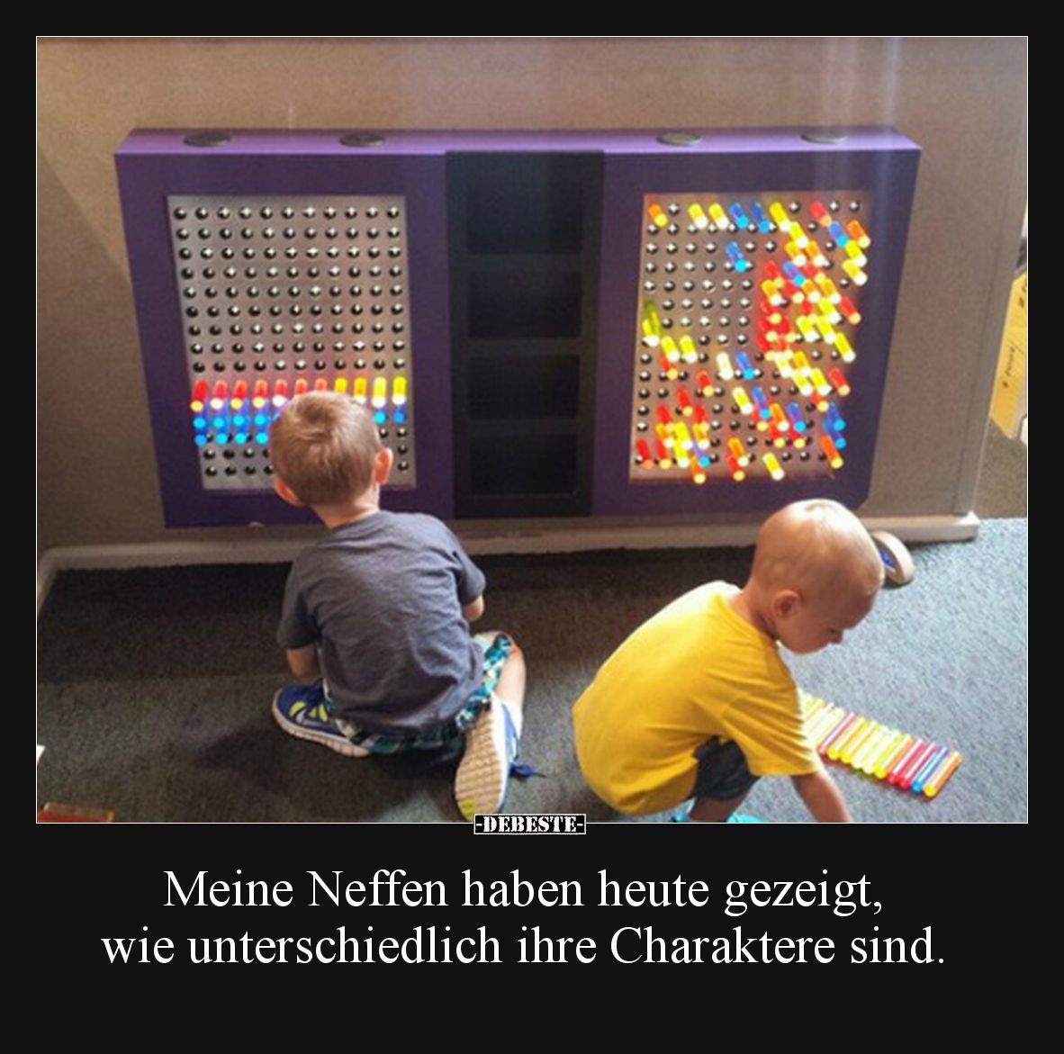 Meine Neffen haben heute gezeigt, wie unterschiedlich.. - Lustige Bilder | DEBESTE.de