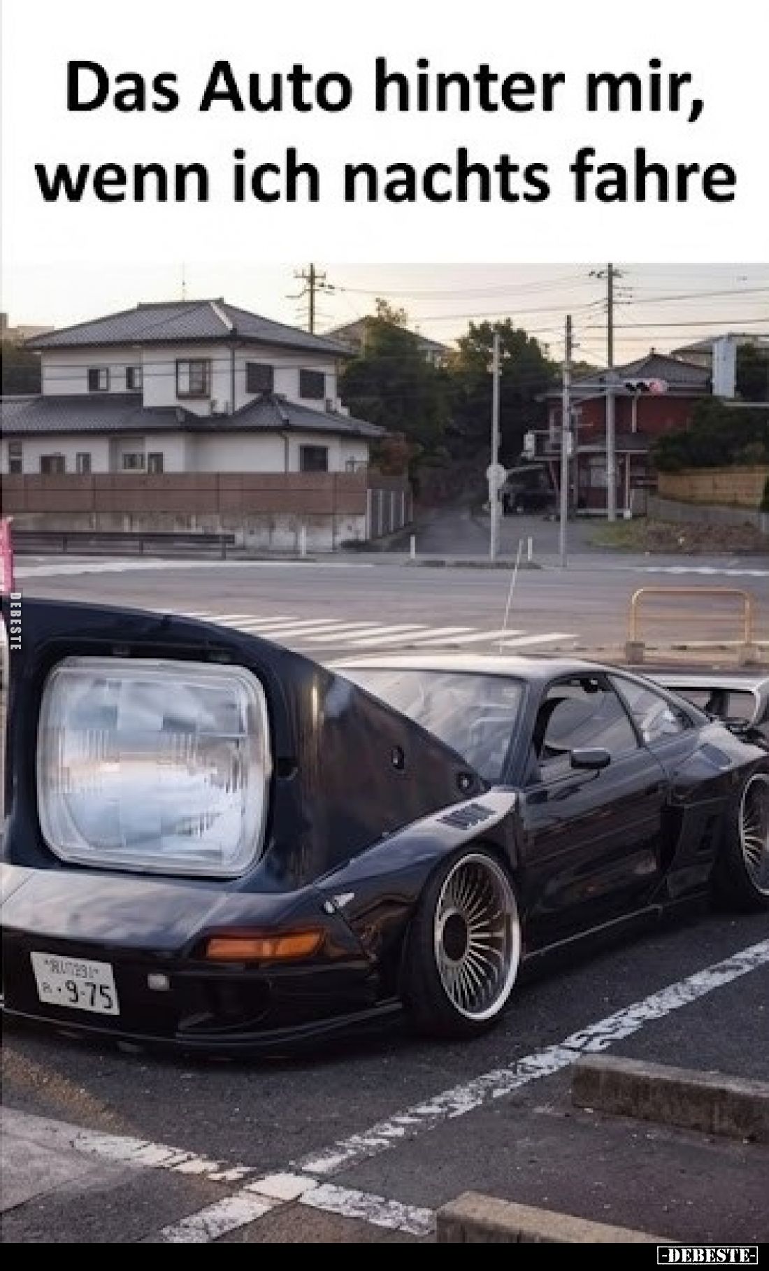 Das Auto hinter mir, wenn ich nachts fahre