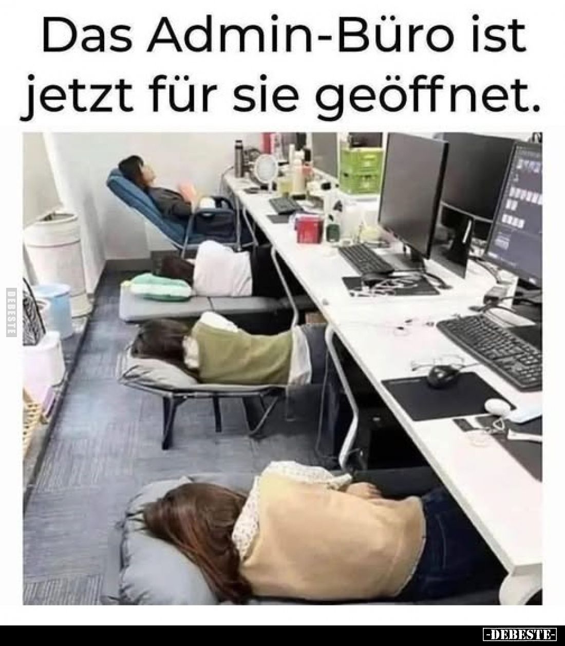 Das Admin-Büro ist jetzt für sie geöffnet.