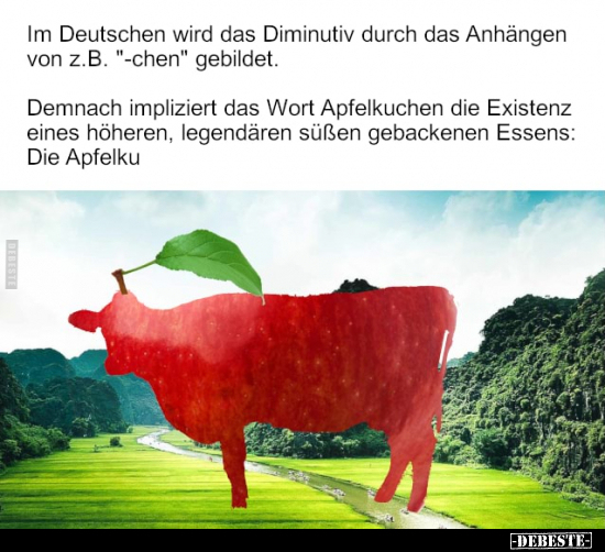 Im Deutschen wird das Diminutiv durch das Anhängen von z.B... - Lustige Bilder | DEBESTE.de