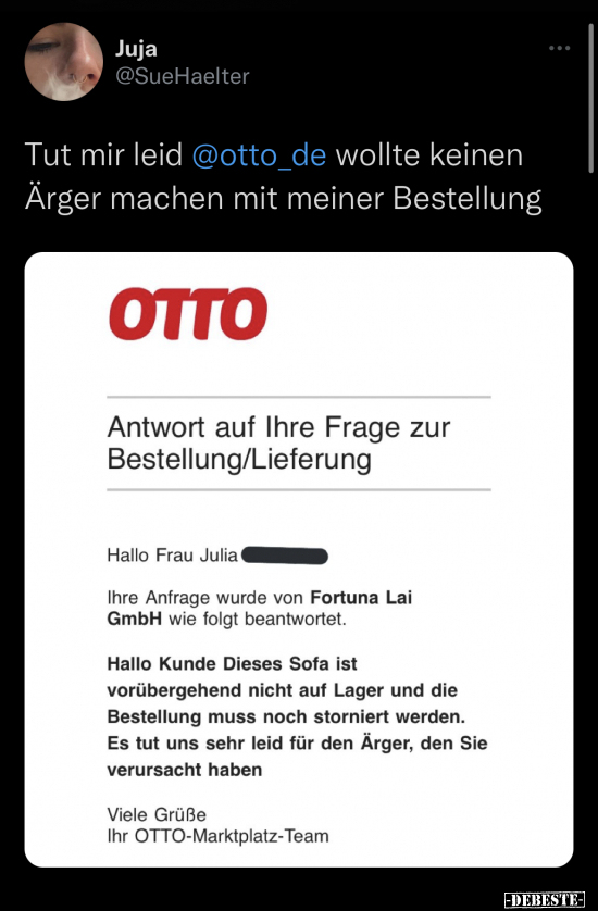 Tut mir leid otto_de wollte keinen Ärger machen mit meiner.. - Lustige Bilder | DEBESTE.de