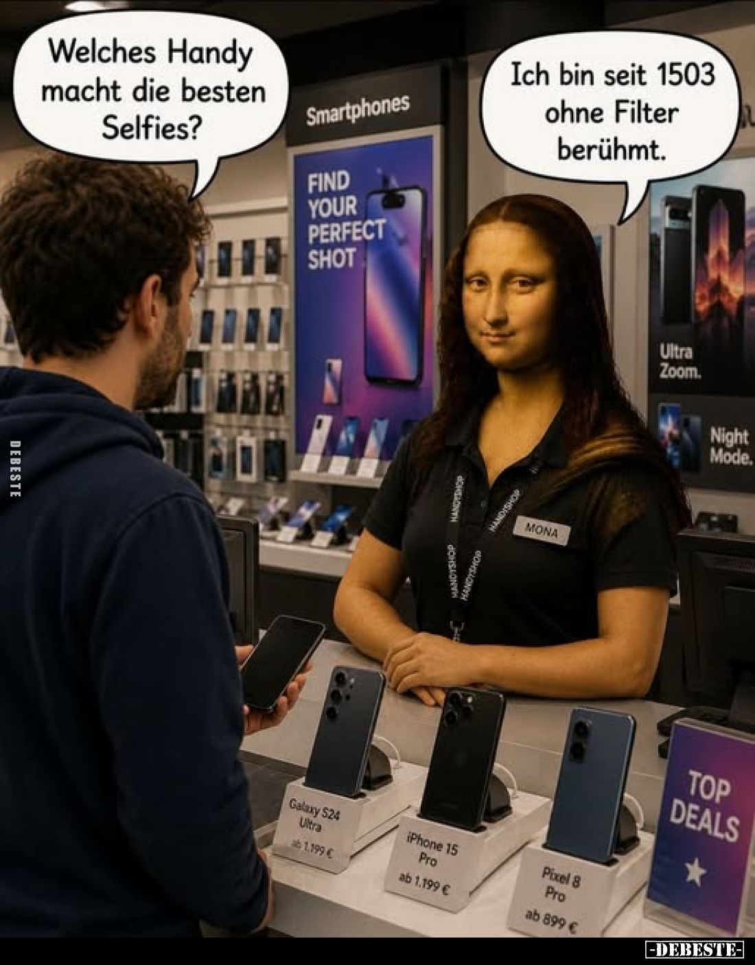 Welches Handy macht die besten Selfies?
-
Ich bin seit 1503 ohne Filter berühmt