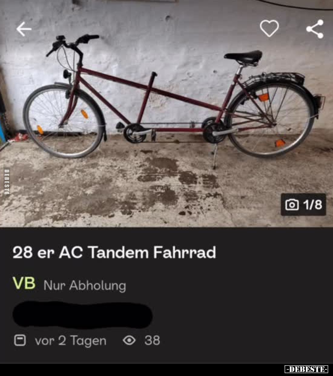 Tandem Fahrrad.