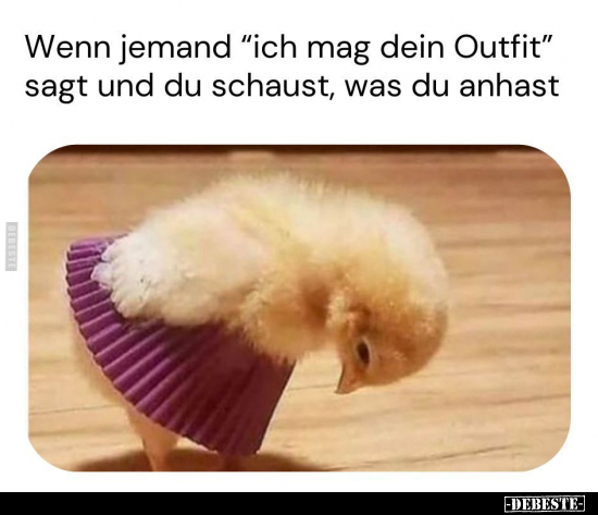 Wenn jemand "ich mag dein Outfit" sagt und.. - Lustige Bilder | DEBESTE.de
