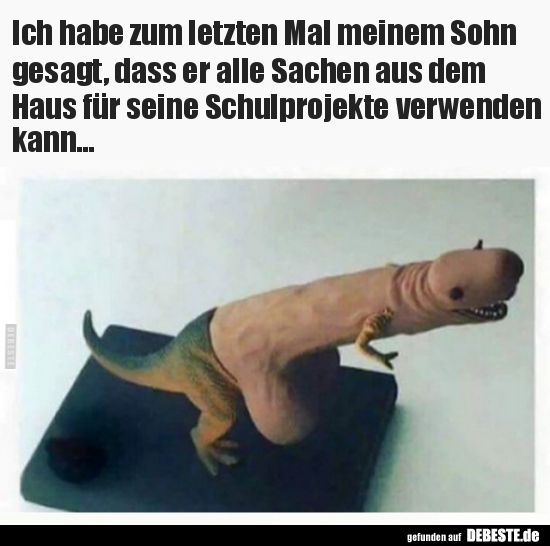 Ich habe zum letzten Mal meinem Sohn gesagt, dass er alle..
