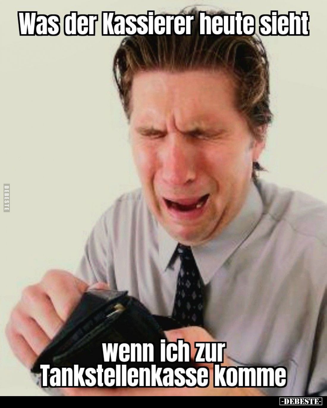 Was der Kassierer heute sieht,
wenn ich zur Tankstellenkasse komme.