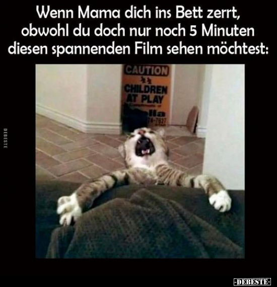 Wenn Mama dich ins Bett zerrt, obwohl du doch nur noch 5.. - Lustige Bilder | DEBESTE.de
