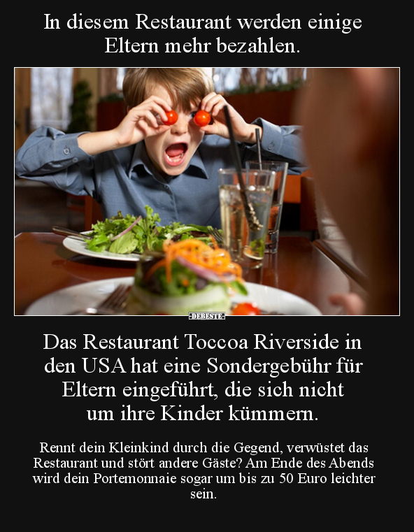 In diesem Restaurant werden einige Eltern mehr bezahlen... - Lustige Bilder | DEBESTE.de