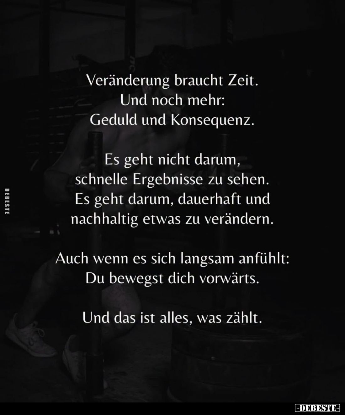 Veränderung braucht Zeit.
Und noch mehr:
Geduld und Konsequenz.
Es geht nicht darum, schnelle Ergebnisse zu sehen.
Es geh...