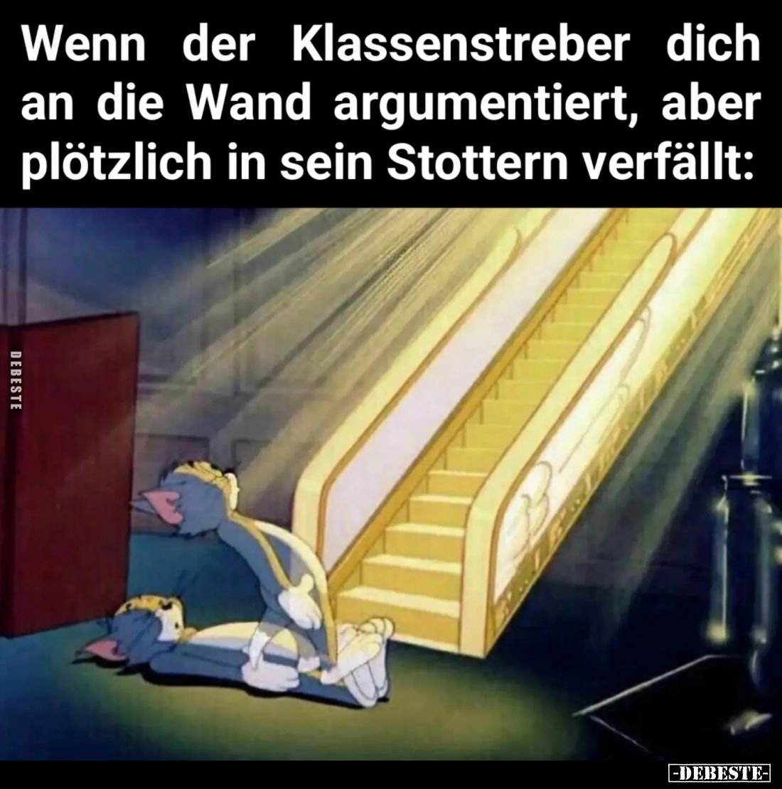 Wenn der Klassenstreber dich an die Wand argumentiert, aber plötzlich in sein Stottern verfällt: