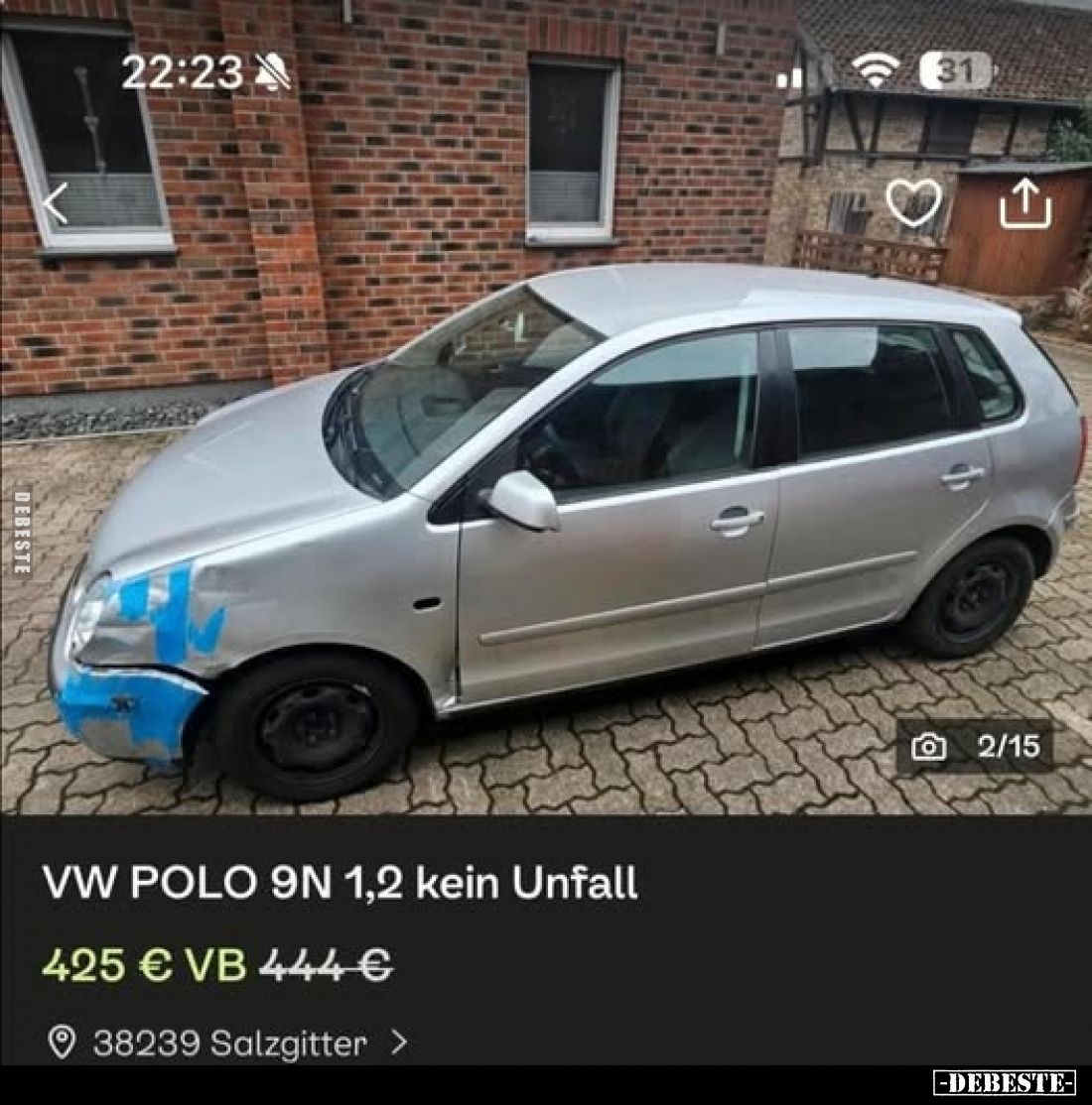 VW POLO 9N 1,2 kein Unfall,
425 € VB 444 €,
38239 Salzgitter.