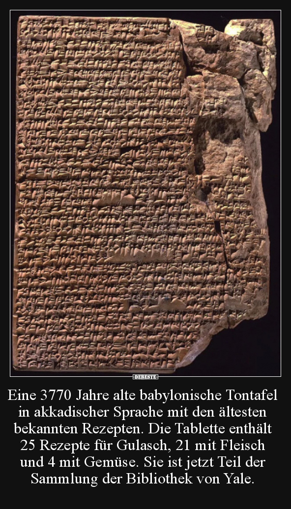 Eine 3770 Jahre alte babylonische Tontafel in akkadischer..
