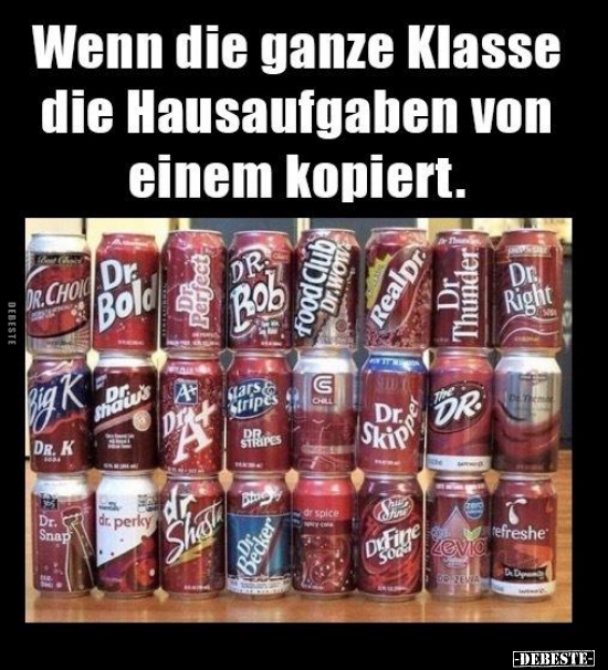 Wenn die ganze Klasse die Hausaufgaben von einem..