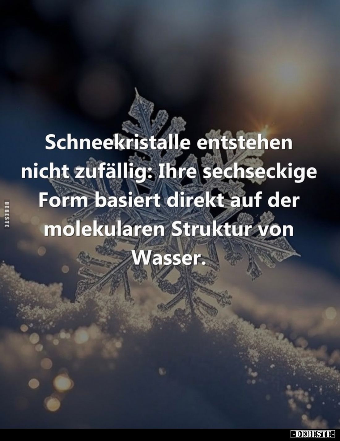 Schneekristalle entstehen nicht zufällig: Ihre sechseckige Form basiert direkt auf der molekularen Struktur von Wasser.