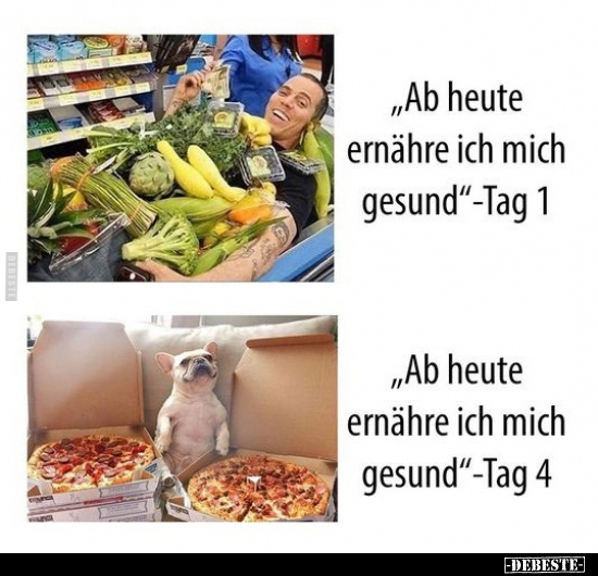 "Ab heute ernähre ich mich gesund" - Tag 1..
