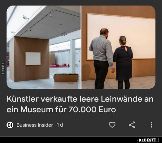 Künstler verkaufte leere Leinwände an ein Museum für 70.000.. - Lustige Bilder | DEBESTE.de