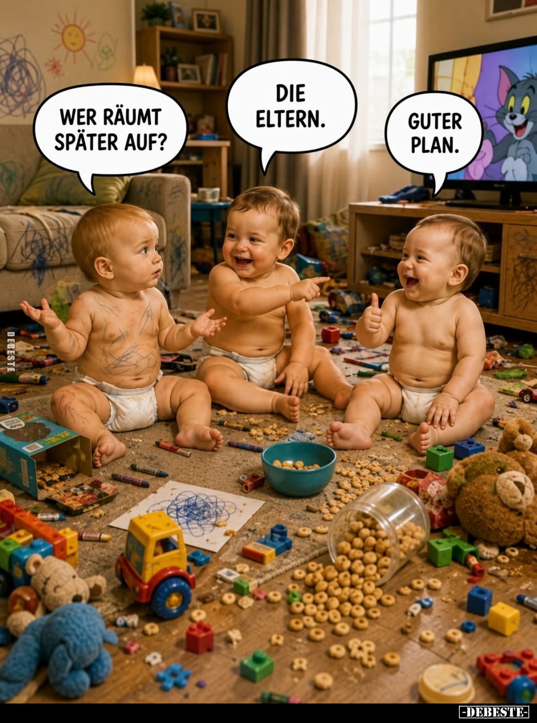 Wer räumt später auf? Die Eltern. Guter Plan.. - Lustige Bilder | DEBESTE.de