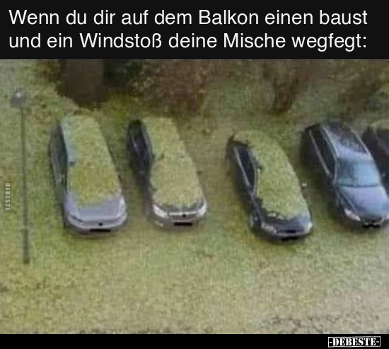 Wenn du dir auf dem Balkon einen baust und ein Windstoß.. - Lustige Bilder | DEBESTE.de