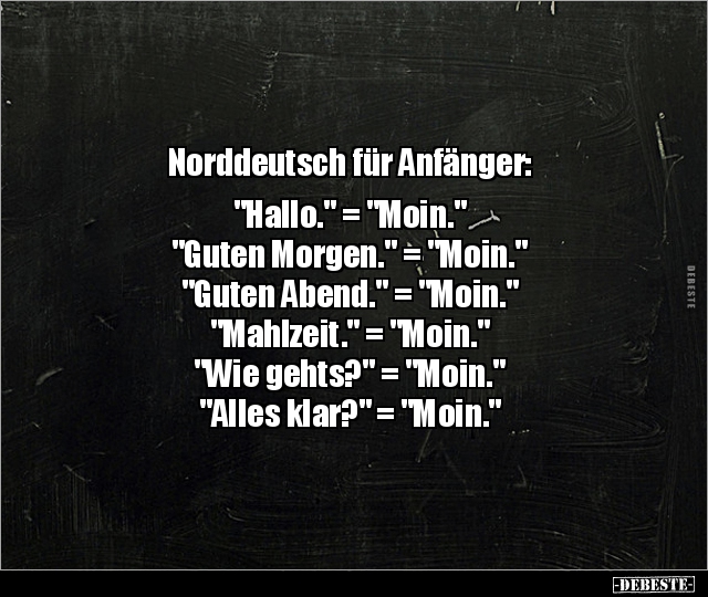Norddeutsch für Anfänger: "Hallo." = "Moin.." - Lustige Bilder | DEBESTE.de