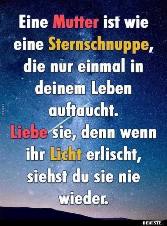 Eine Mutter ist wie eine Sternschnuppe.. - Lustige Bilder | DEBESTE.de