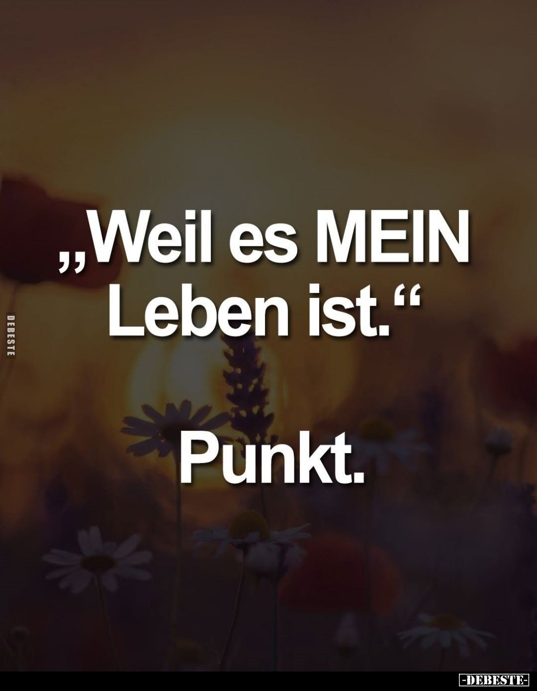 Weil es MEIN Leben ist.
Punkt.