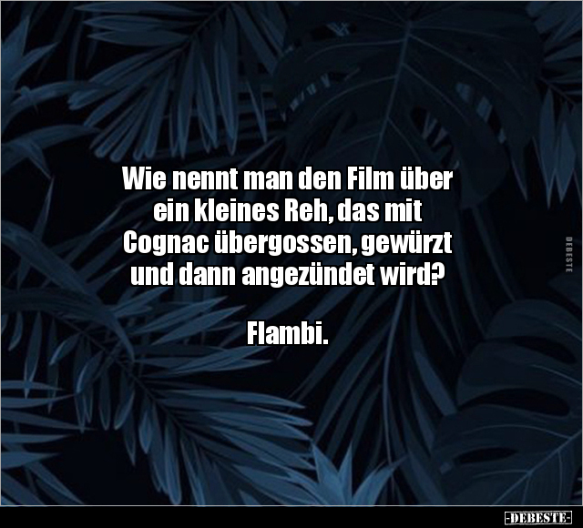 Wie nennt man den Film über ein kleines Reh, das mit.. - Lustige Bilder | DEBESTE.de