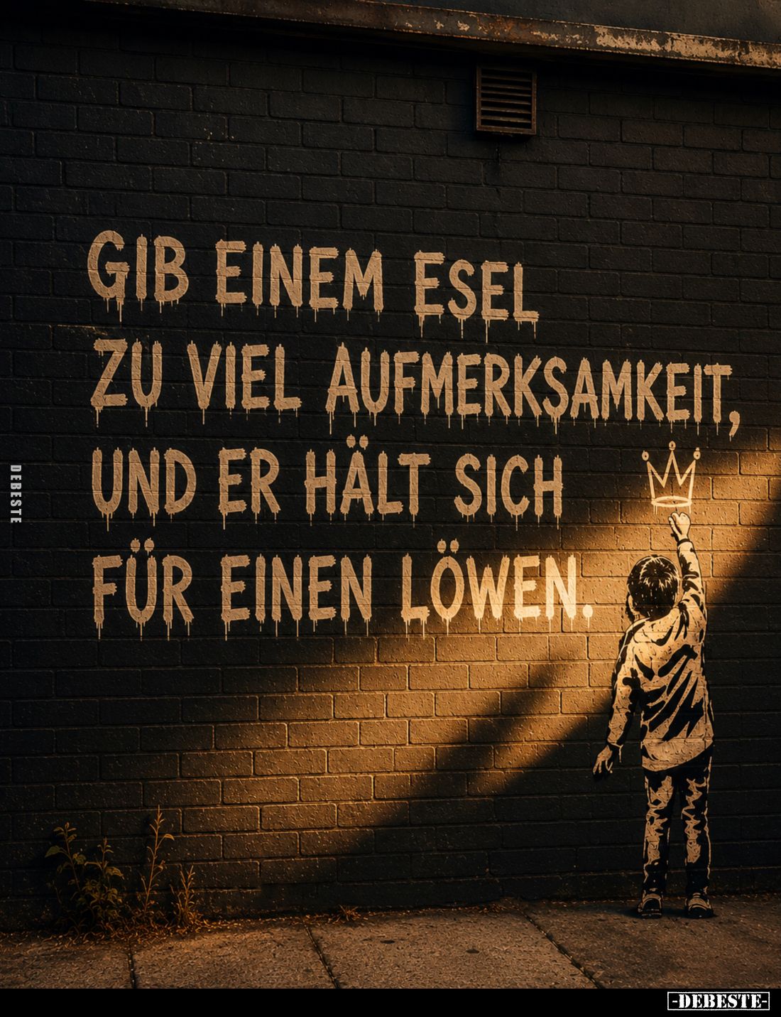 Gib einem Esel zu viel Aufmerksamkeit, und er hält sich für einen Löwen.