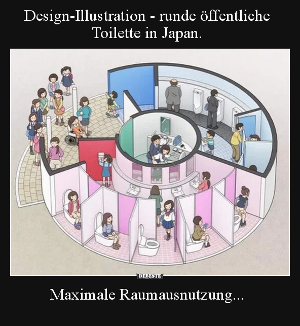Design-Illustration - runde öffentliche Toilette in.. - Lustige Bilder | DEBESTE.de
