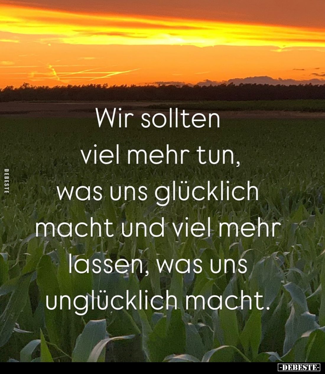 Wir sollten viel mehr tun, was uns glücklich macht und viel mehr lassen, was uns unglücklich macht.