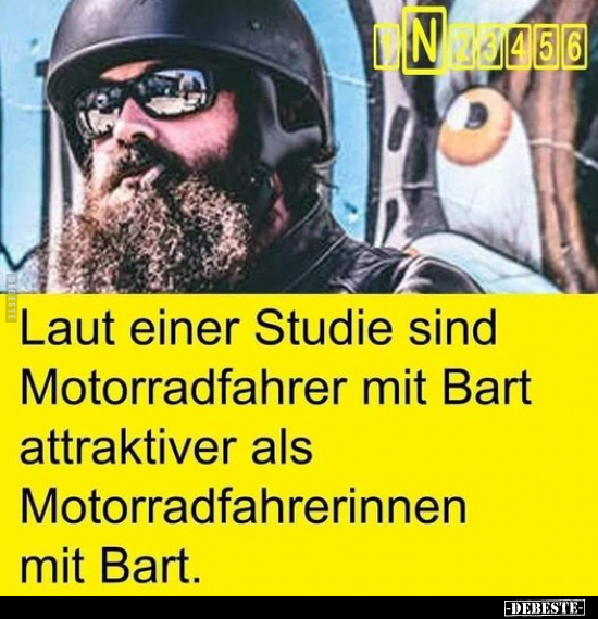 Laut einer Studie sind Motorradfahrer mit Bart attraktiver.. - Lustige Bilder | DEBESTE.de