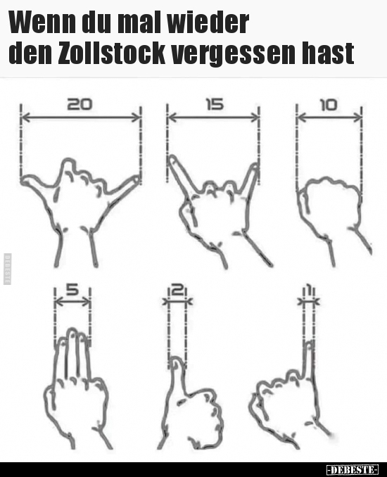 Wenn du mal wieder den Zollstock vergessen hast.. - Lustige Bilder | DEBESTE.de