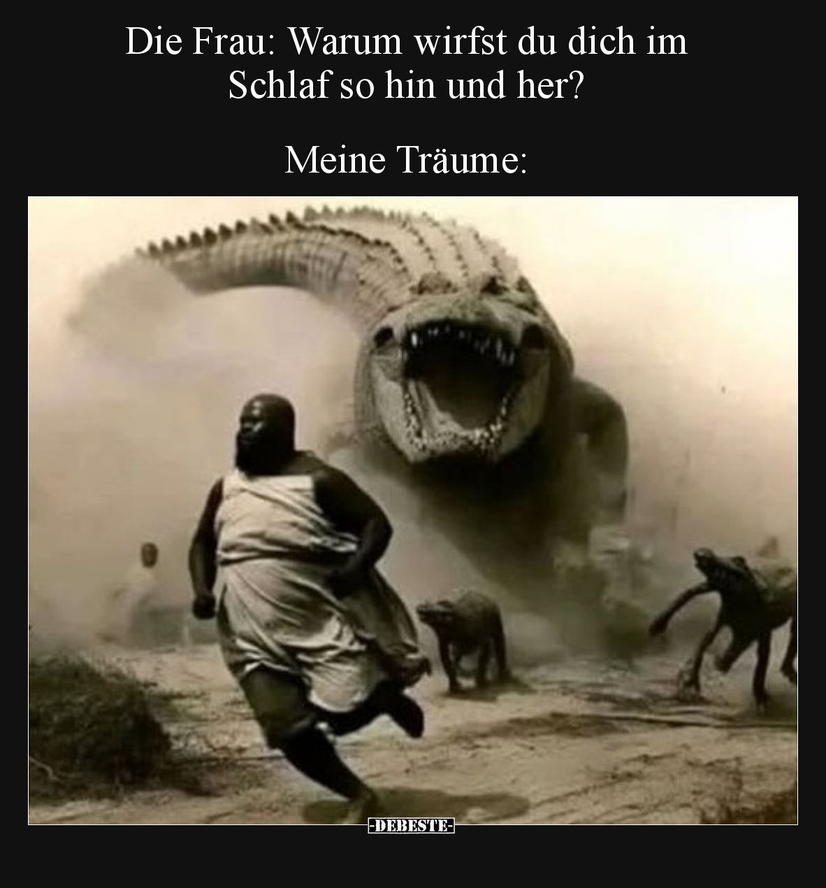Die Frau: Warum wirfst du dich im Schlaf so hin und her? Meine Träume: